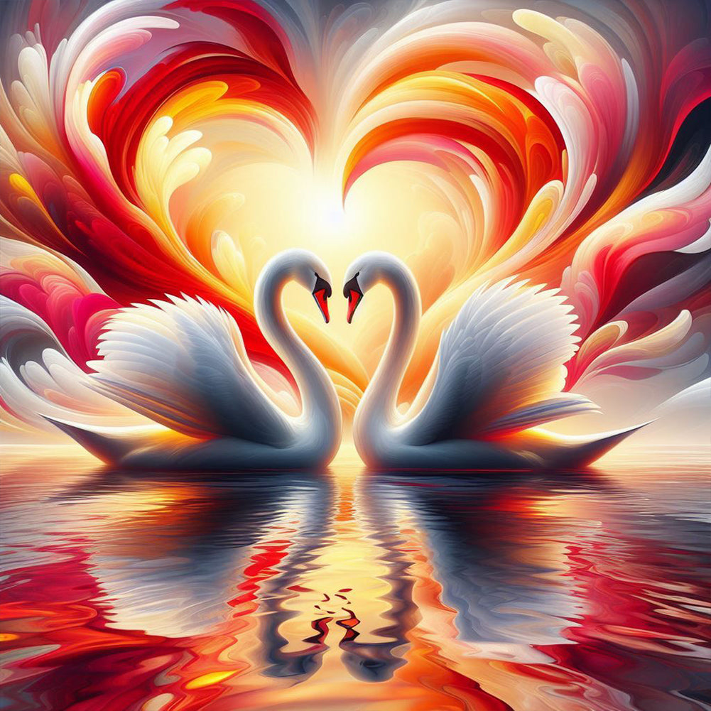 Swan - Full Round Drill Diamond Painting 40*40CM