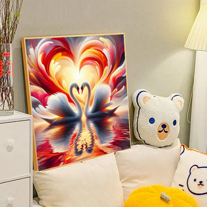 Swan - Full Round Drill Diamond Painting 40*40CM
