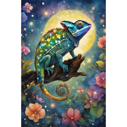 Chameleon Under The Moon - Full Round Drill Diamond Painting 40*60CM