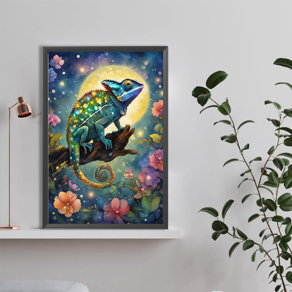 Chameleon Under The Moon - Full Round Drill Diamond Painting 40*60CM