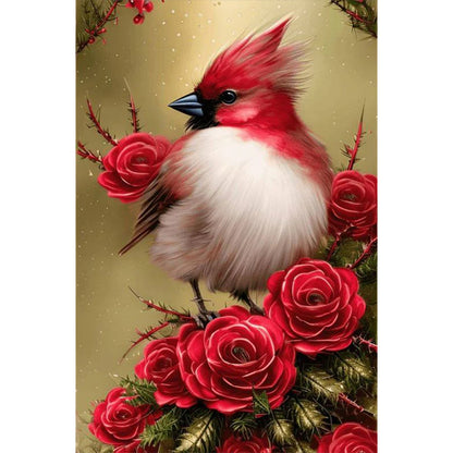 Cardinal On Flower Branch - Full AB Round Drill Diamond Painting 40*60CM