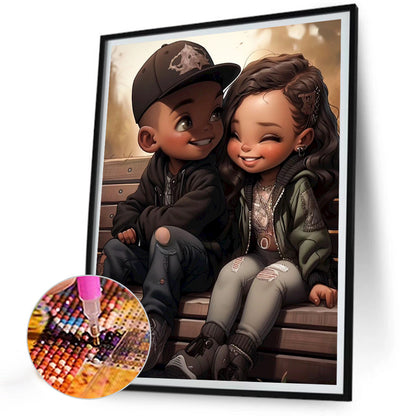 Sweet Couple - Full Round Drill Diamond Painting 30*40CM