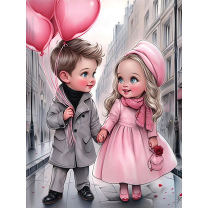 Sweet Couple - Full Round Drill Diamond Painting 30*40CM