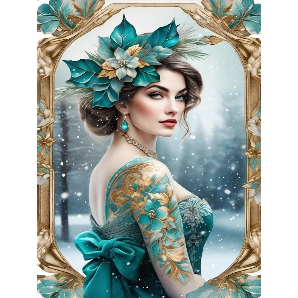 Noble Lady - Full Round Drill Diamond Painting 30*40CM