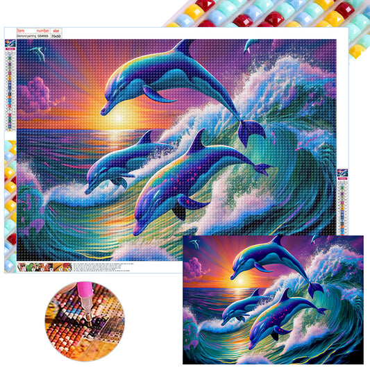 Dolphin - Full Square Drill Diamond Painting 70*50CM