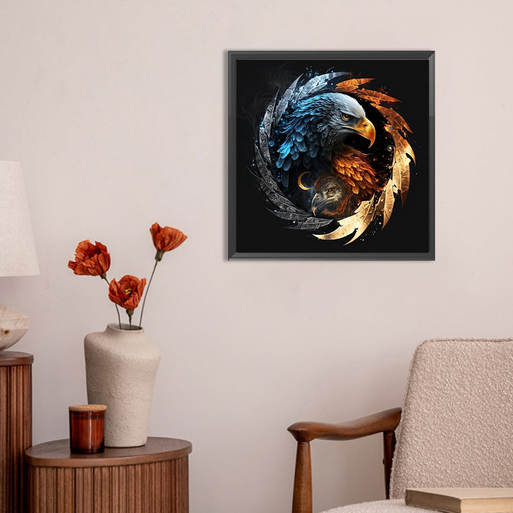 Ice Fire Eagle - Full Round Drill Diamond Painting 30*30CM