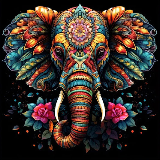 Color Elephant - Full Round Drill Diamond Painting 40*40CM