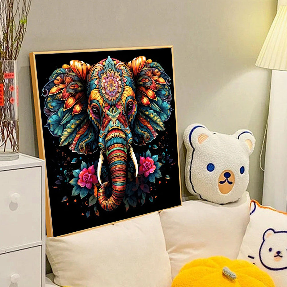 Color Elephant - Full Round Drill Diamond Painting 40*40CM