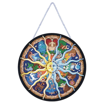 Acrylic Sun Constellation Single-Sided Diamond Painting Hanging Pendant 20x20cm