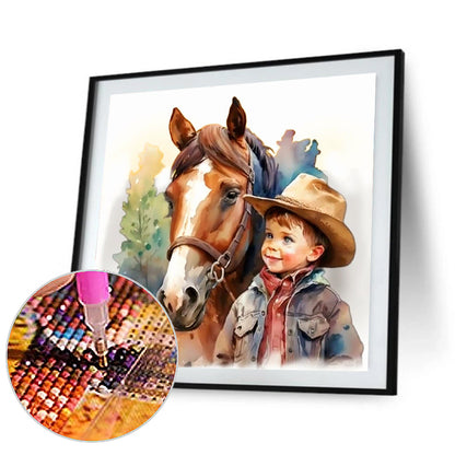 Western Cowboy Doll - Full Round Drill Diamond Painting 30*30CM