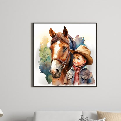 Western Cowboy Doll - Full Round Drill Diamond Painting 30*30CM