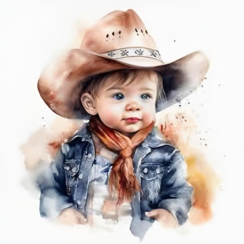 Western Cowboy Doll - Full Round Drill Diamond Painting 30*30CM