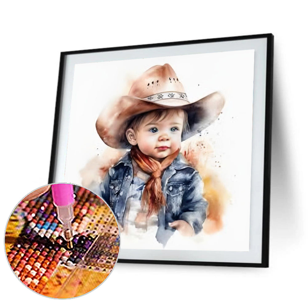 Western Cowboy Doll - Full Round Drill Diamond Painting 30*30CM