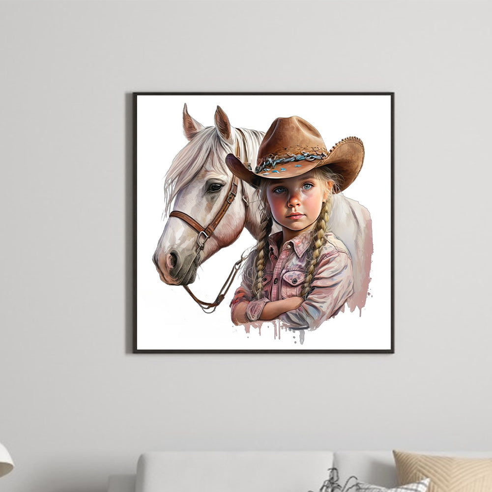 Western Cowboy Doll - Full Round Drill Diamond Painting 30*30CM