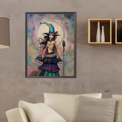 Witch Under The Moon - Full Round Drill Diamond Painting 30*40CM