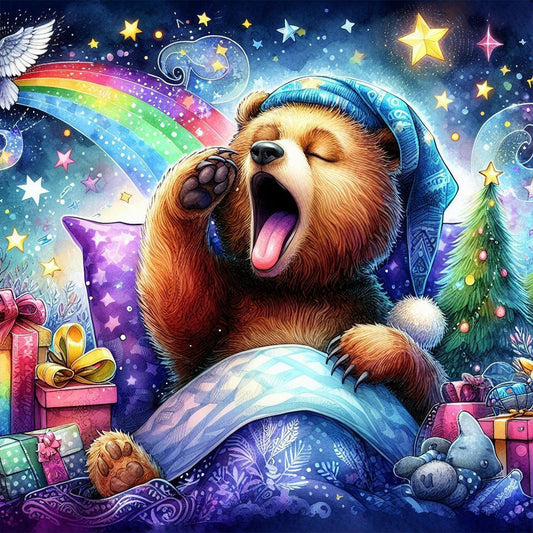 Waking Bear And Rainbow - Full Round Drill Diamond Painting 40*40CM