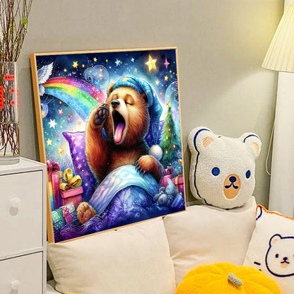 Waking Bear And Rainbow - Full Round Drill Diamond Painting 40*40CM