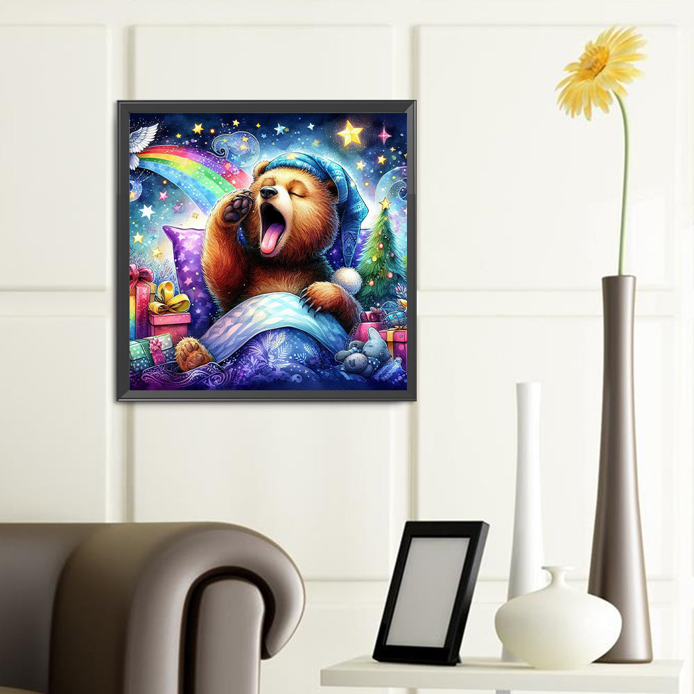 Waking Bear And Rainbow - Full Round Drill Diamond Painting 40*40CM
