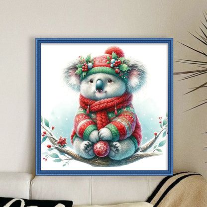 Koala In Winter - 18CT Stamped Cross Stitch 30*30CM