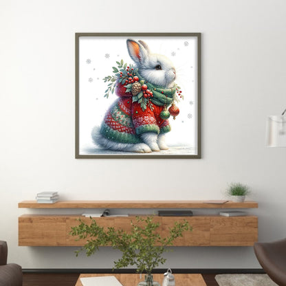 Winter Rabbit - 18CT Stamped Cross Stitch 30*30CM