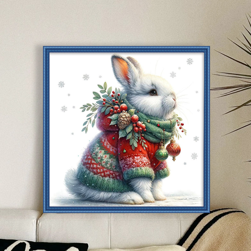 Winter Rabbit - 18CT Stamped Cross Stitch 30*30CM