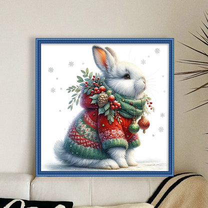 Winter Rabbit - 18CT Stamped Cross Stitch 30*30CM