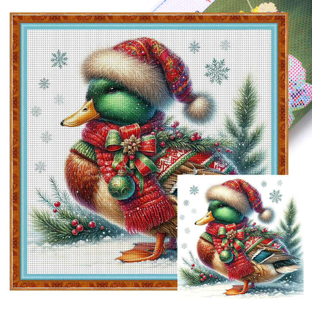 Winter Duck - 18CT Stamped Cross Stitch 30*30CM