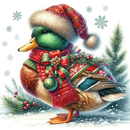 Winter Duck - 18CT Stamped Cross Stitch 30*30CM