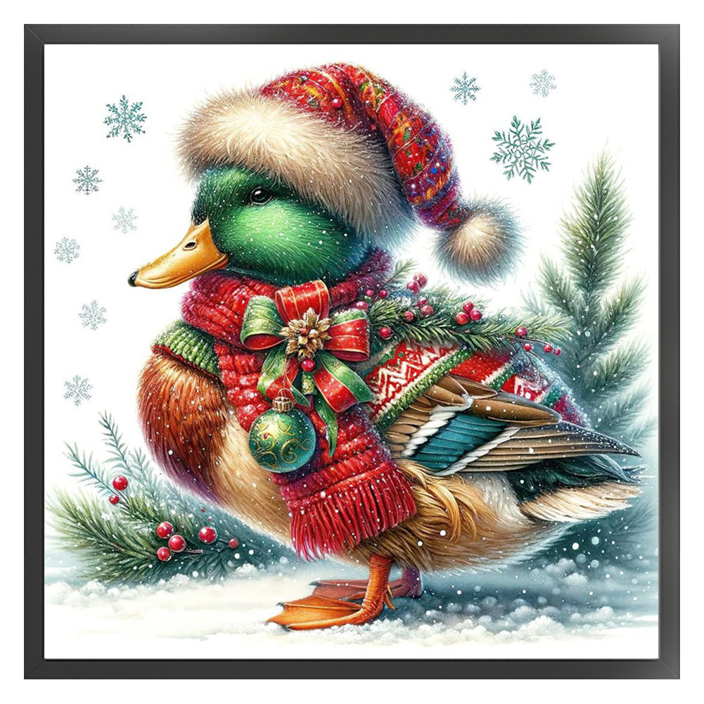 Winter Duck - 18CT Stamped Cross Stitch 30*30CM