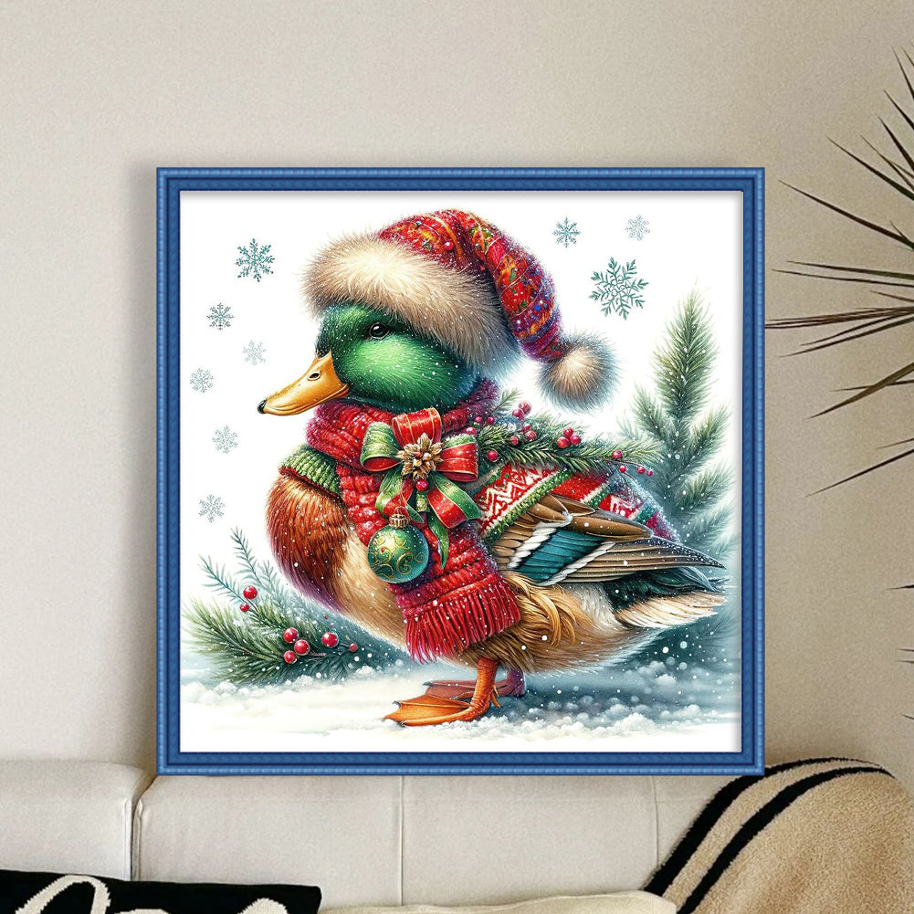 Winter Duck - 18CT Stamped Cross Stitch 30*30CM