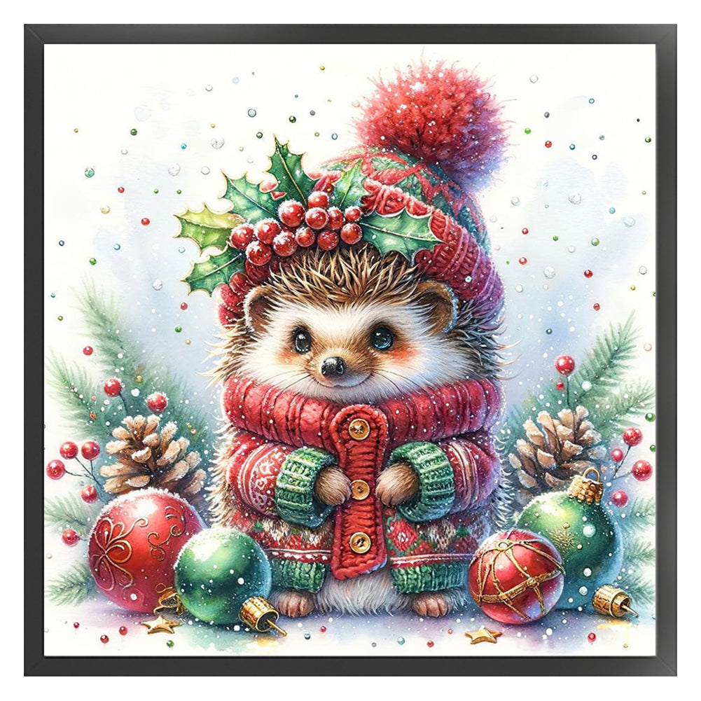 Winter Hedgehog - 18CT Stamped Cross Stitch 30*30CM