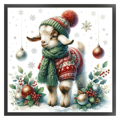 Winter Lamb - 18CT Stamped Cross Stitch 30*30CM