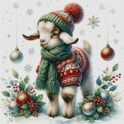 Winter Lamb - 18CT Stamped Cross Stitch 30*30CM