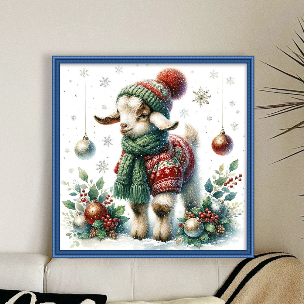 Winter Lamb - 18CT Stamped Cross Stitch 30*30CM