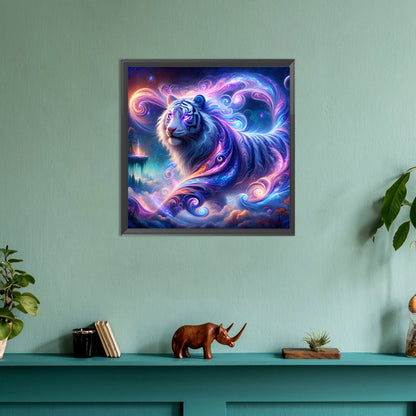 Atmosphere Purple Tiger - Full Round Drill Diamond Painting 30*30CM