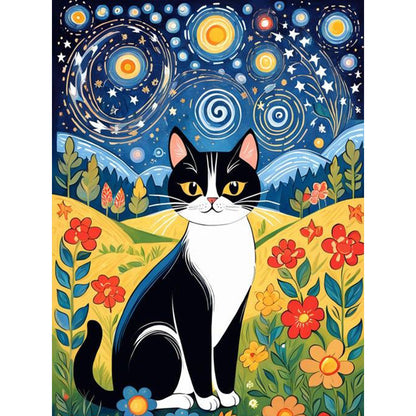 Fairy Tale Style Cat - Full Round Drill Diamond Painting 30*40CM