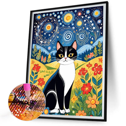 Fairy Tale Style Cat - Full Round Drill Diamond Painting 30*40CM