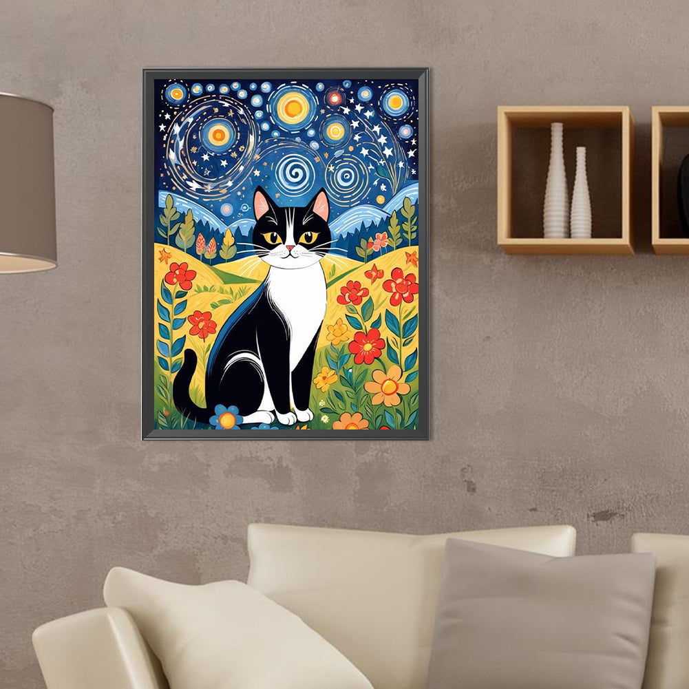 Fairy Tale Style Cat - Full Round Drill Diamond Painting 30*40CM