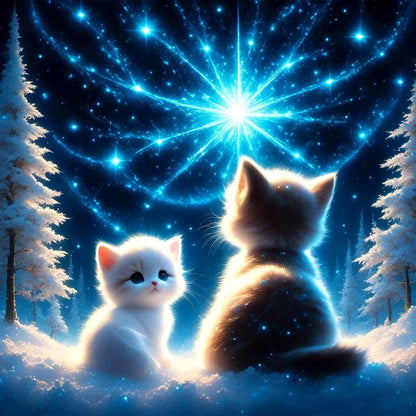 Kitten - Full Round Drill Diamond Painting 30*30CM