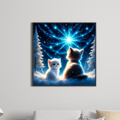 Kitten - Full Round Drill Diamond Painting 30*30CM
