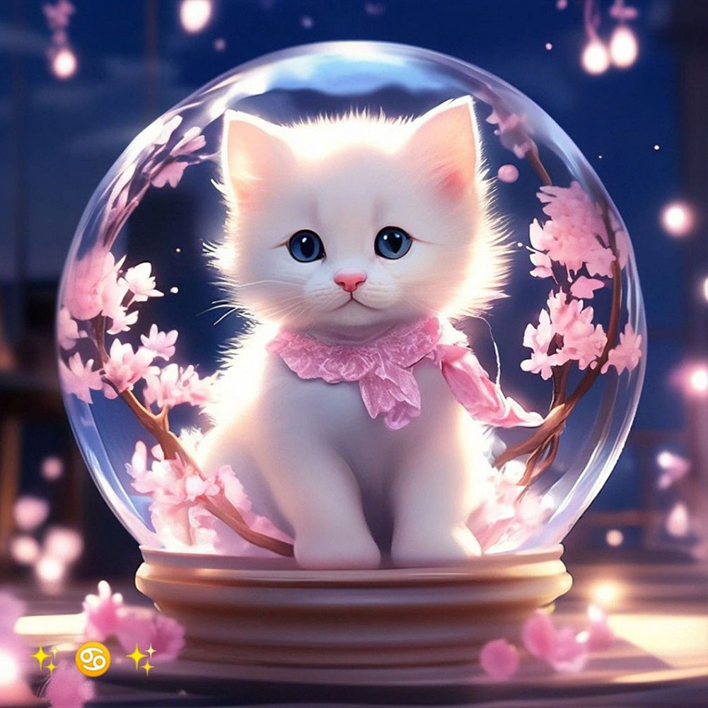 Kitten - Full Round Drill Diamond Painting 30*30CM
