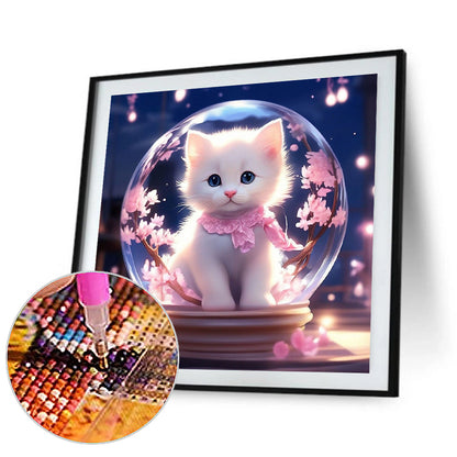 Kitten - Full Round Drill Diamond Painting 30*30CM