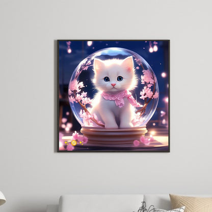 Kitten - Full Round Drill Diamond Painting 30*30CM