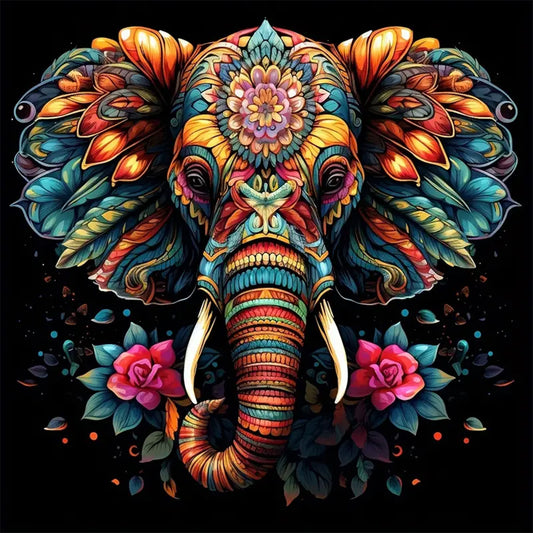 Color Elephant - Full Round Drill Diamond Painting 30*30CM