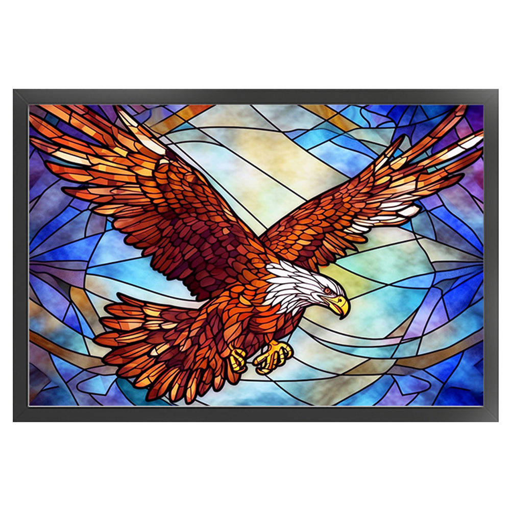 Glass Painting-Eagle - 11CT Stamped Cross Stitch 60*40CM