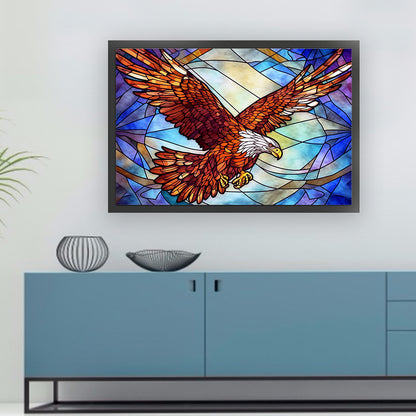 Glass Painting-Eagle - 11CT Stamped Cross Stitch 60*40CM