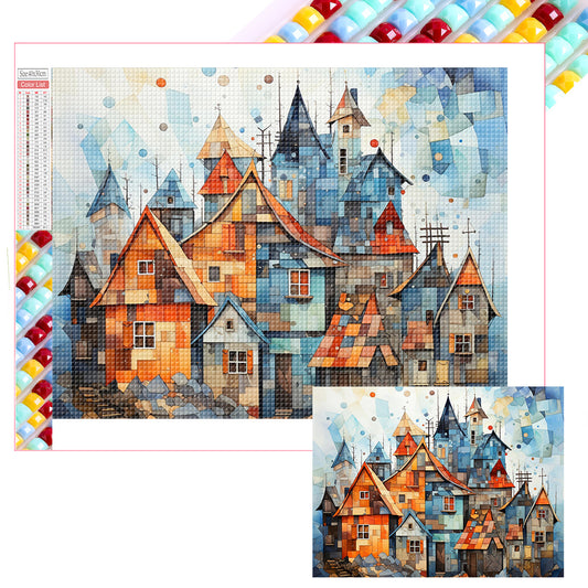 Colorful House - Full Square Drill Diamond Painting 40*30CM