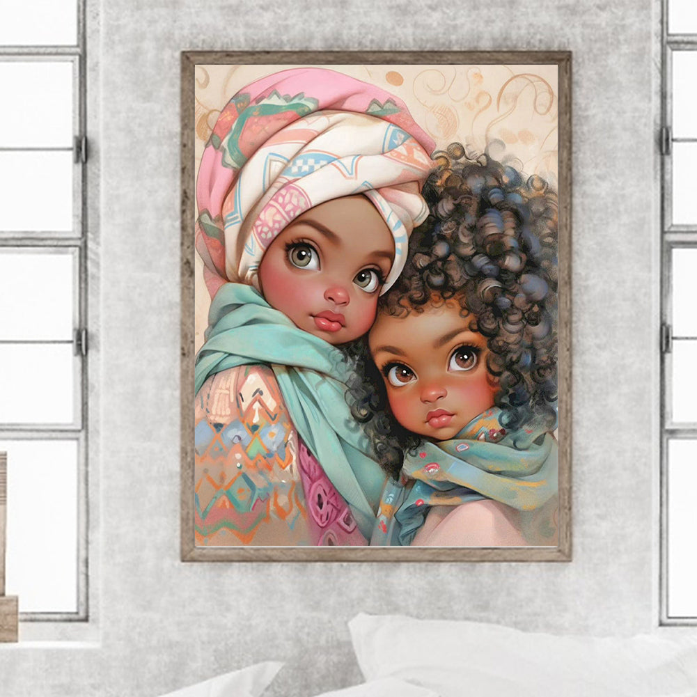 Black Sisters - Full Round Drill Diamond Painting 30*40CM