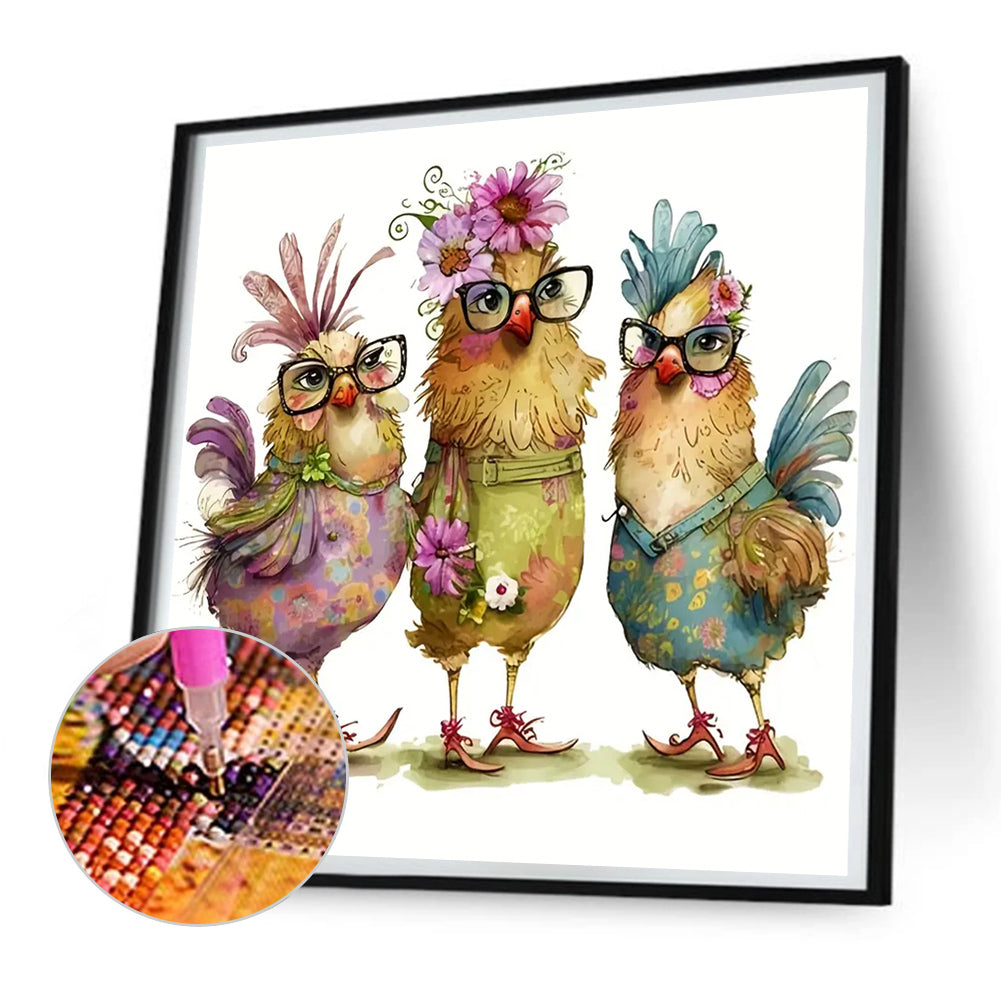 Cartoon Chicken - Full Round Drill Diamond Painting 30*30CM