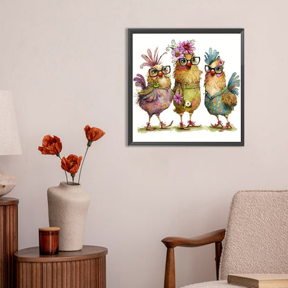 Cartoon Chicken - Full Round Drill Diamond Painting 30*30CM